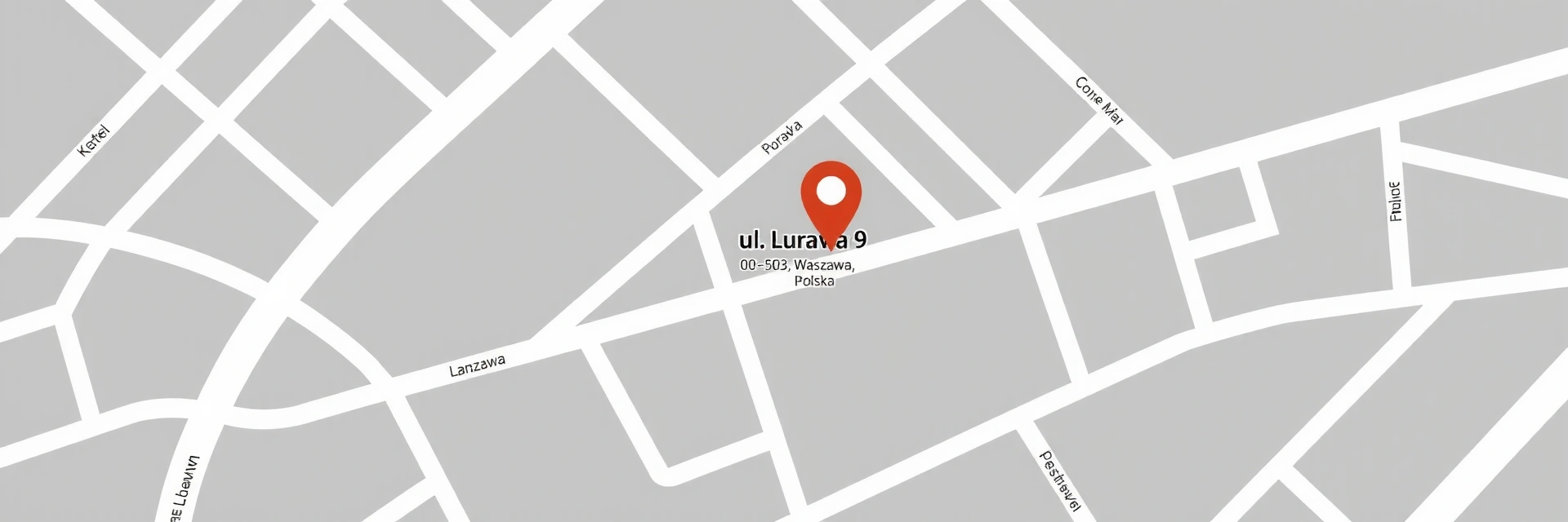 Stylizowana mapa z pinezką wskazującą lokalizację firmy Naturalnewitaminyhub